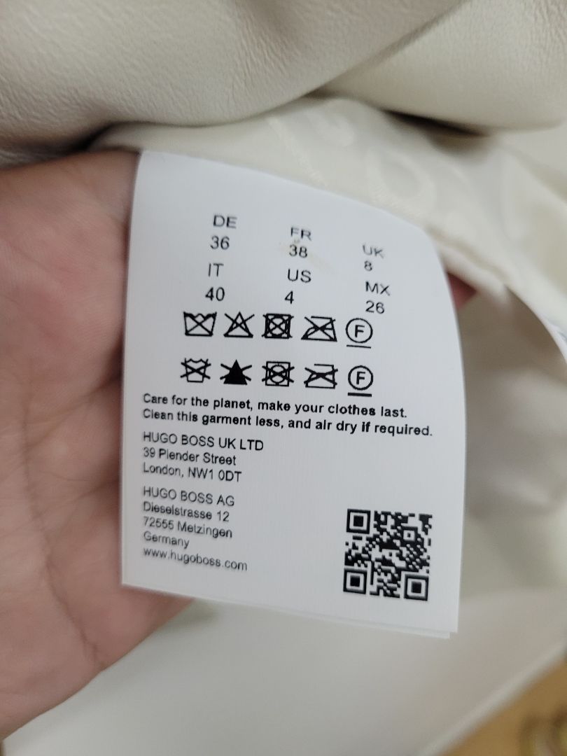 Cream Hugo boss Lambs leather, Uk8
