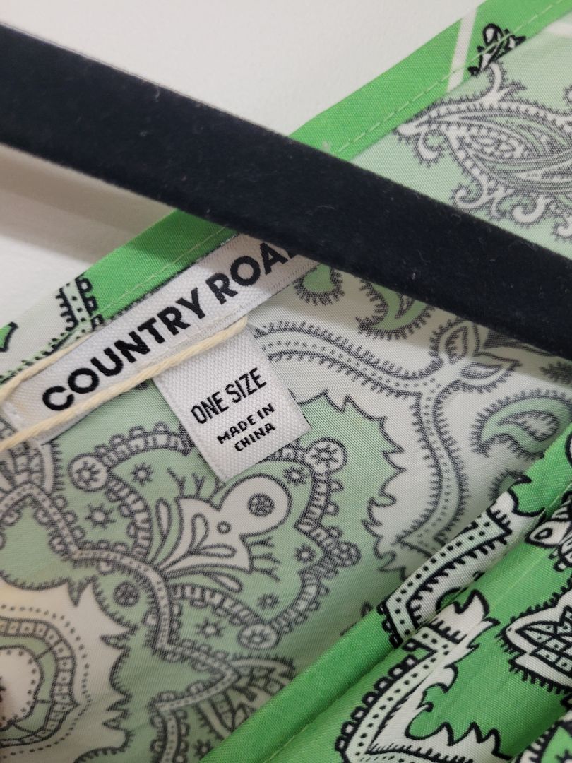 Green and white Country Road Dress, one size