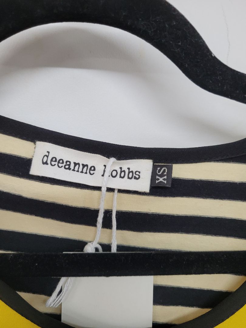 Yellow black white Deanne hobbs Long Sleeve Top, Xs