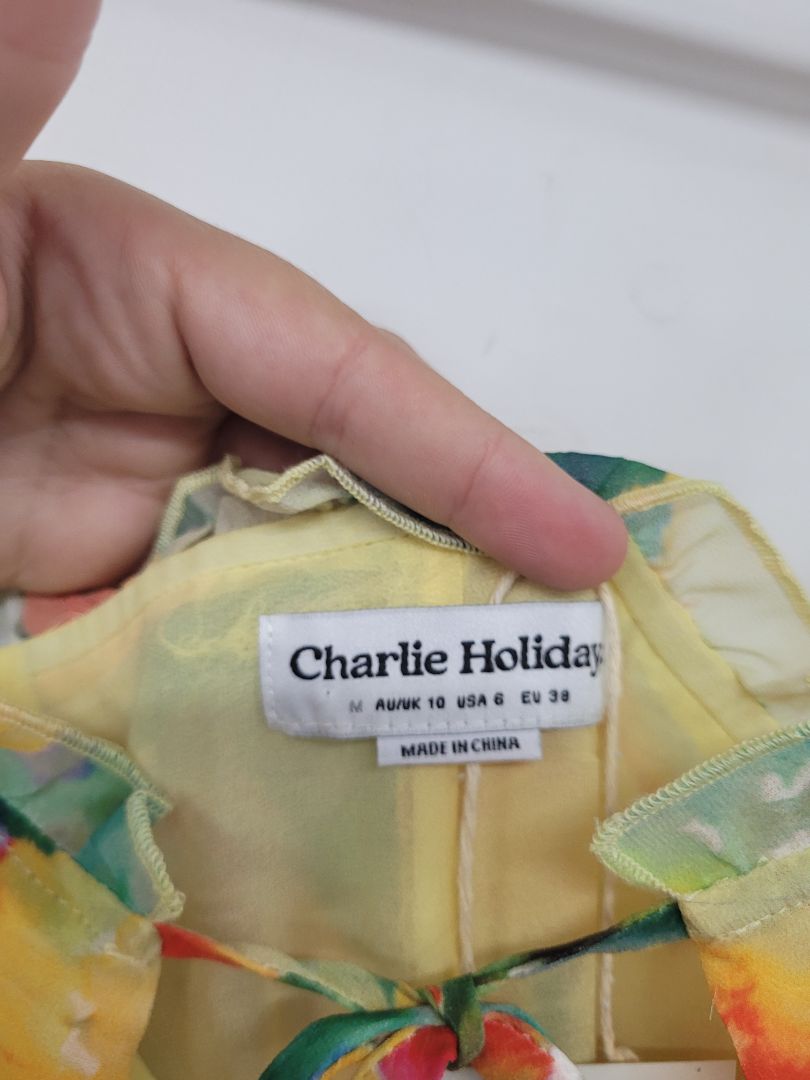 Yellow/green/red Charlie Holiday Dress, M