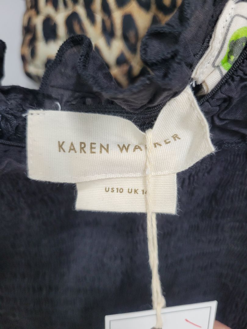 Black Karen Walker Cotton midi, 10