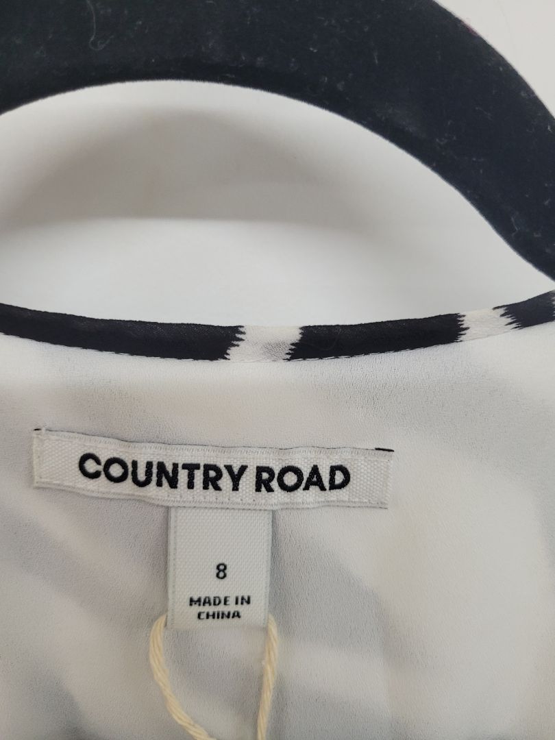 Black and white Country Road Wrap dress, 8