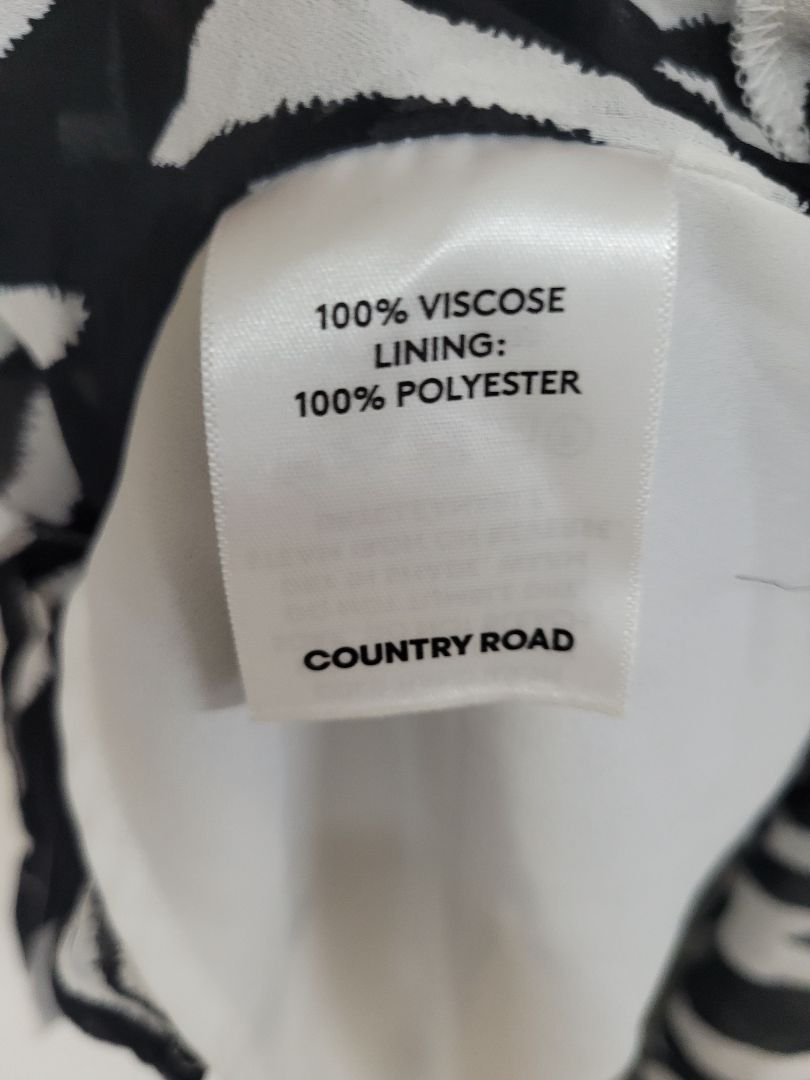 Black and white Country Road Wrap dress, 8