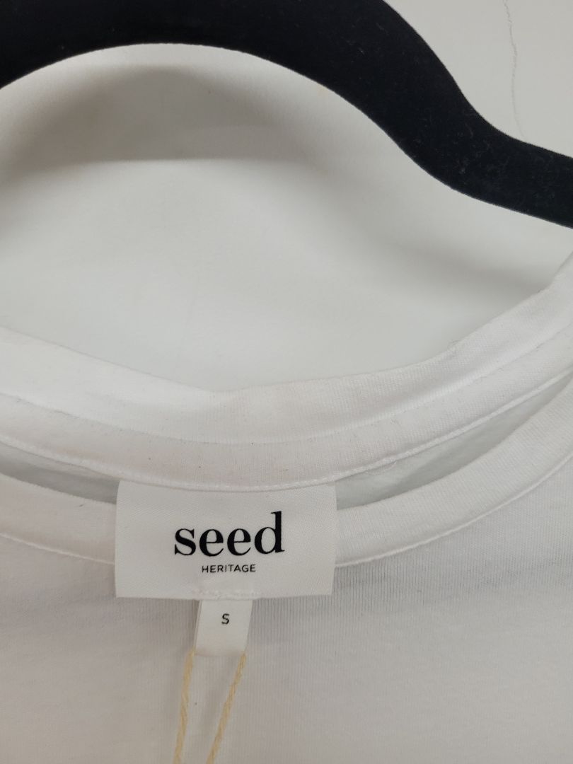 White Seed Short Sleeve Top, S