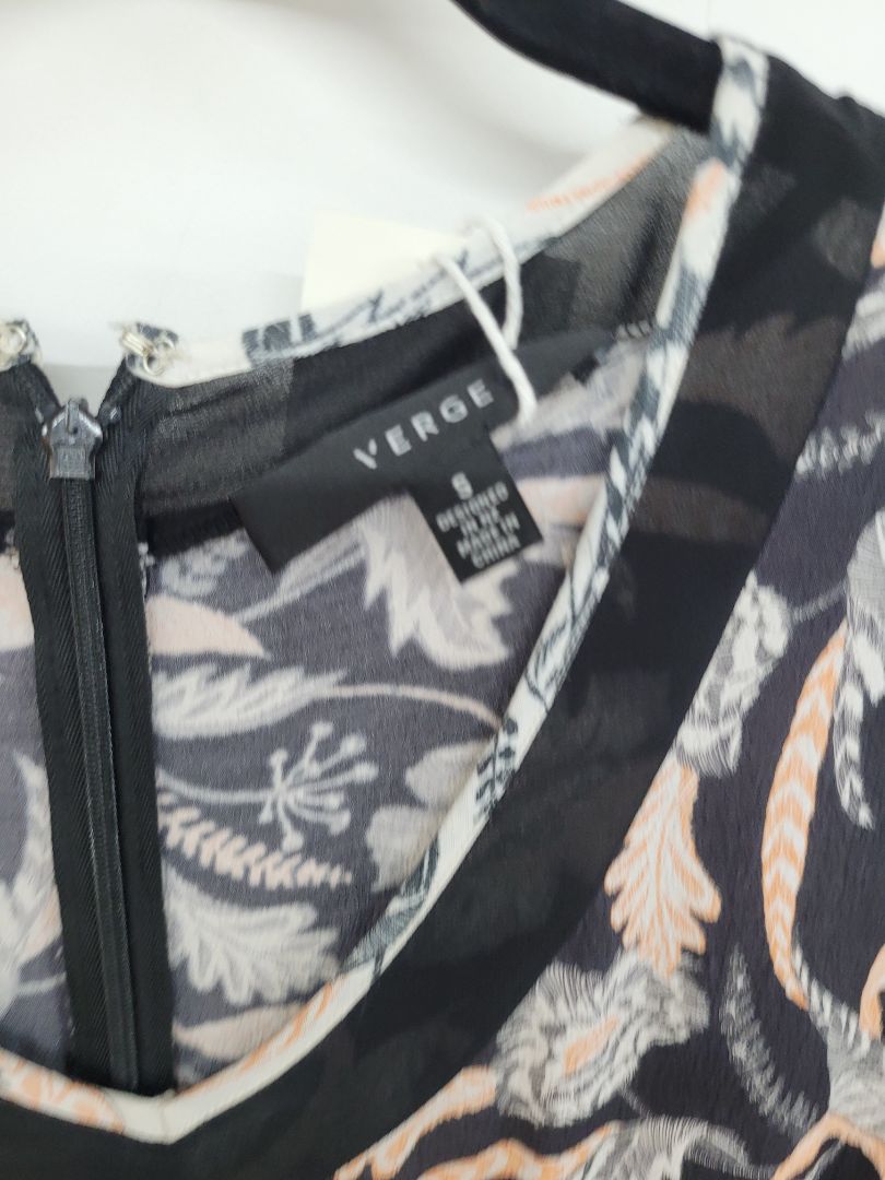 Verge Black white pink Dress, S