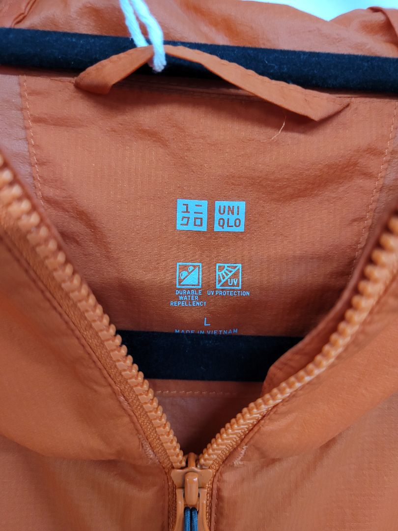 orange UNIQLO Wind jacket, L