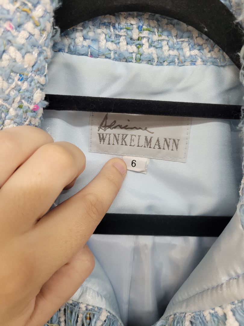 Blue white Adrienne Winklemann Blazer, 6