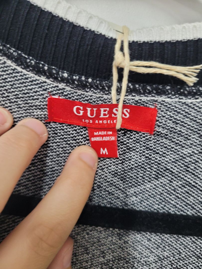 black/white guess cardigan, m