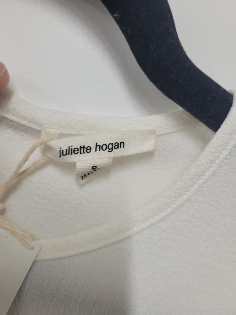 White Juliette Hogan Short Sleeve Top, 8