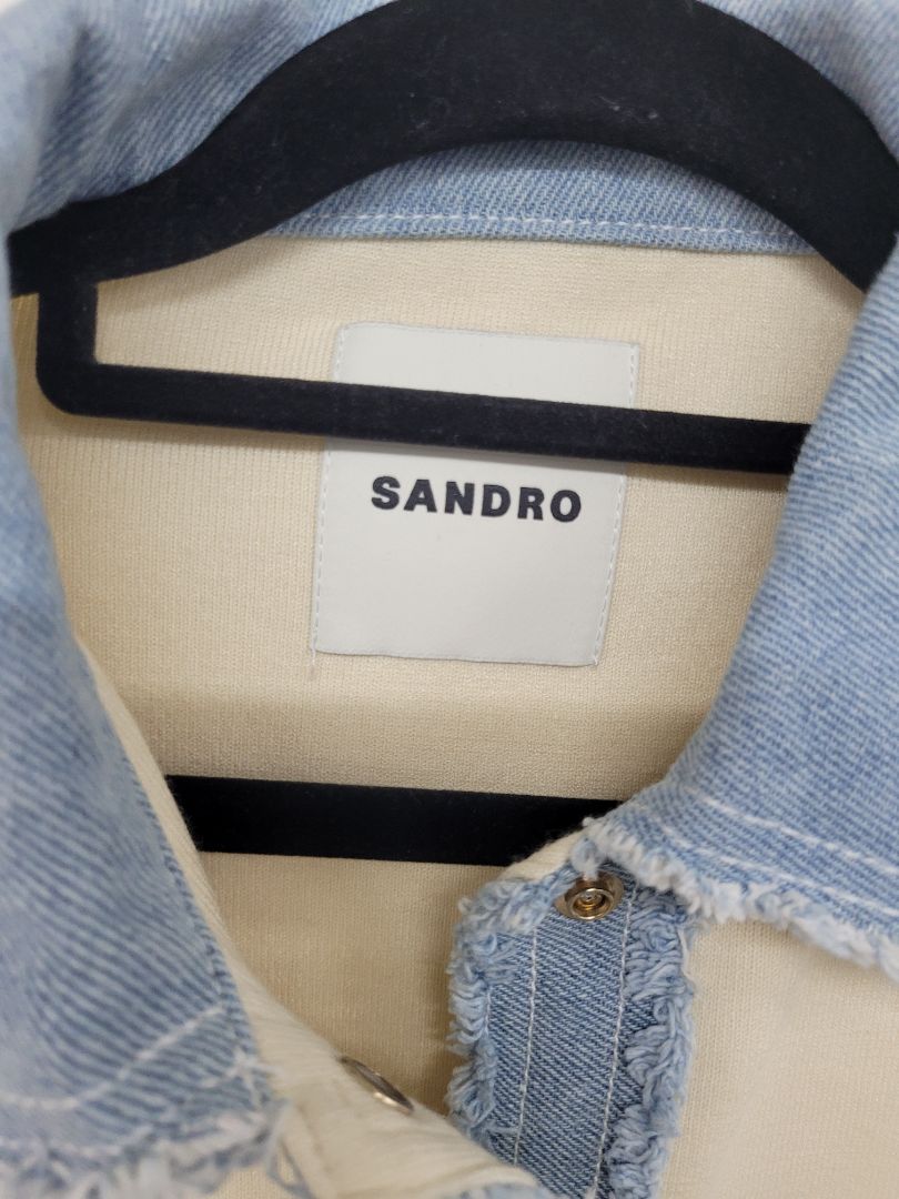 Cream and blue Sandro Jacket, 2