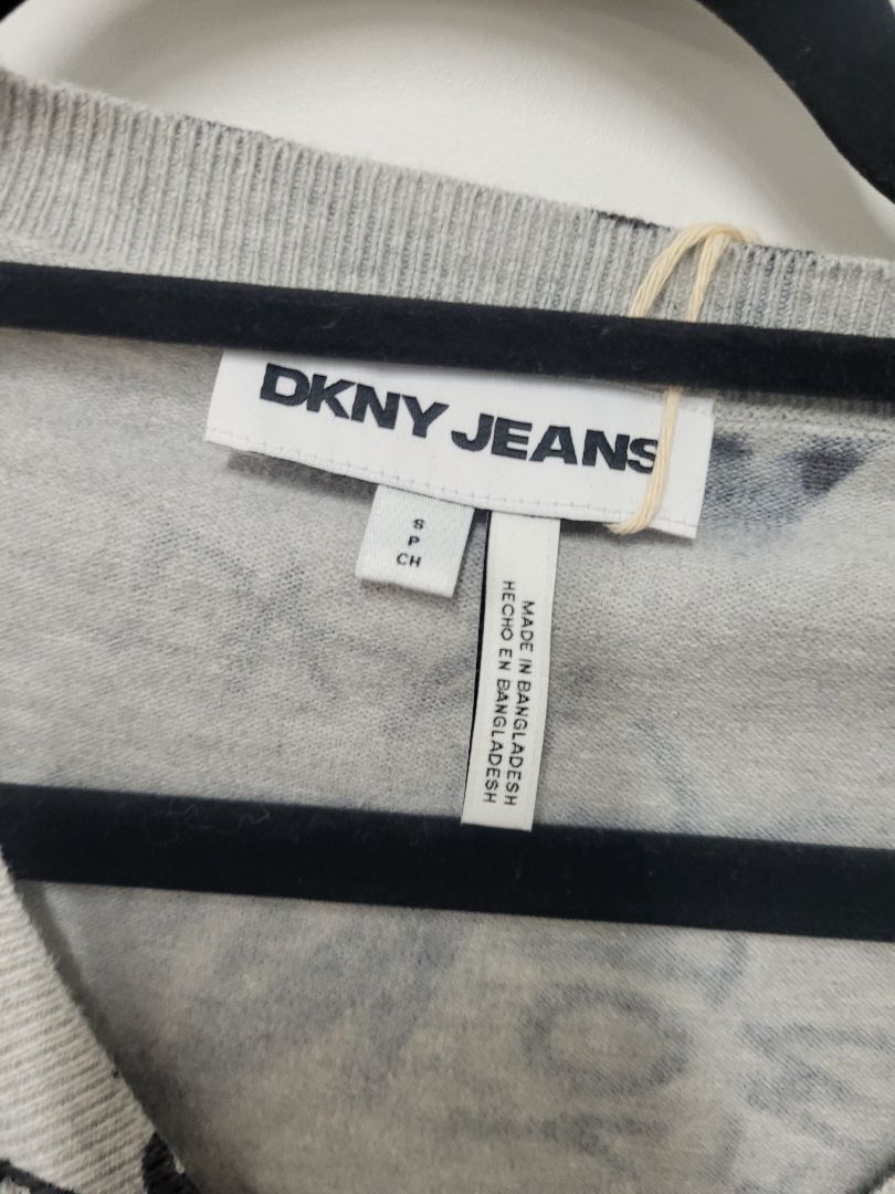 Grey and black DKNY Long Sleeve Top, S
