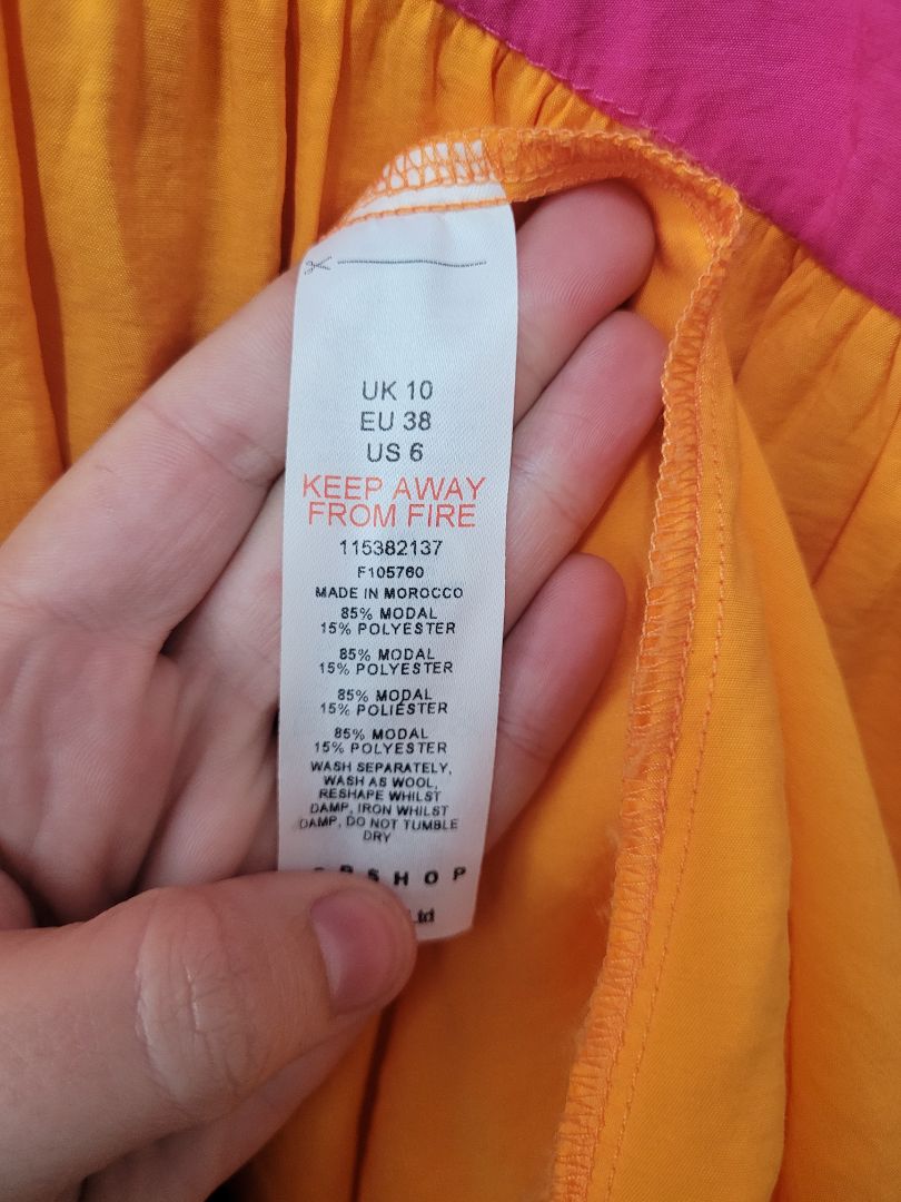 Orange and pink Topshop Midi, UK10