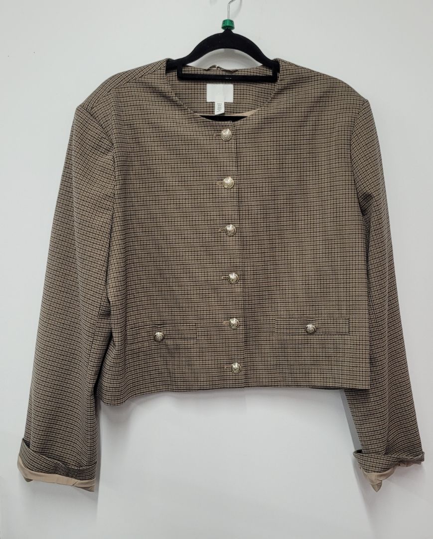 brown plaid H&M Blazer, M