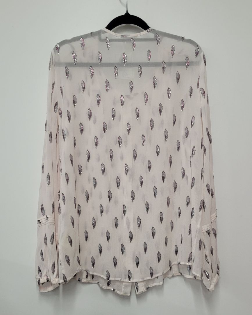 Pink with purple glitz Verge Long Sleeve Top, S