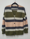 Green grey pink Marco polo Cardigan, S