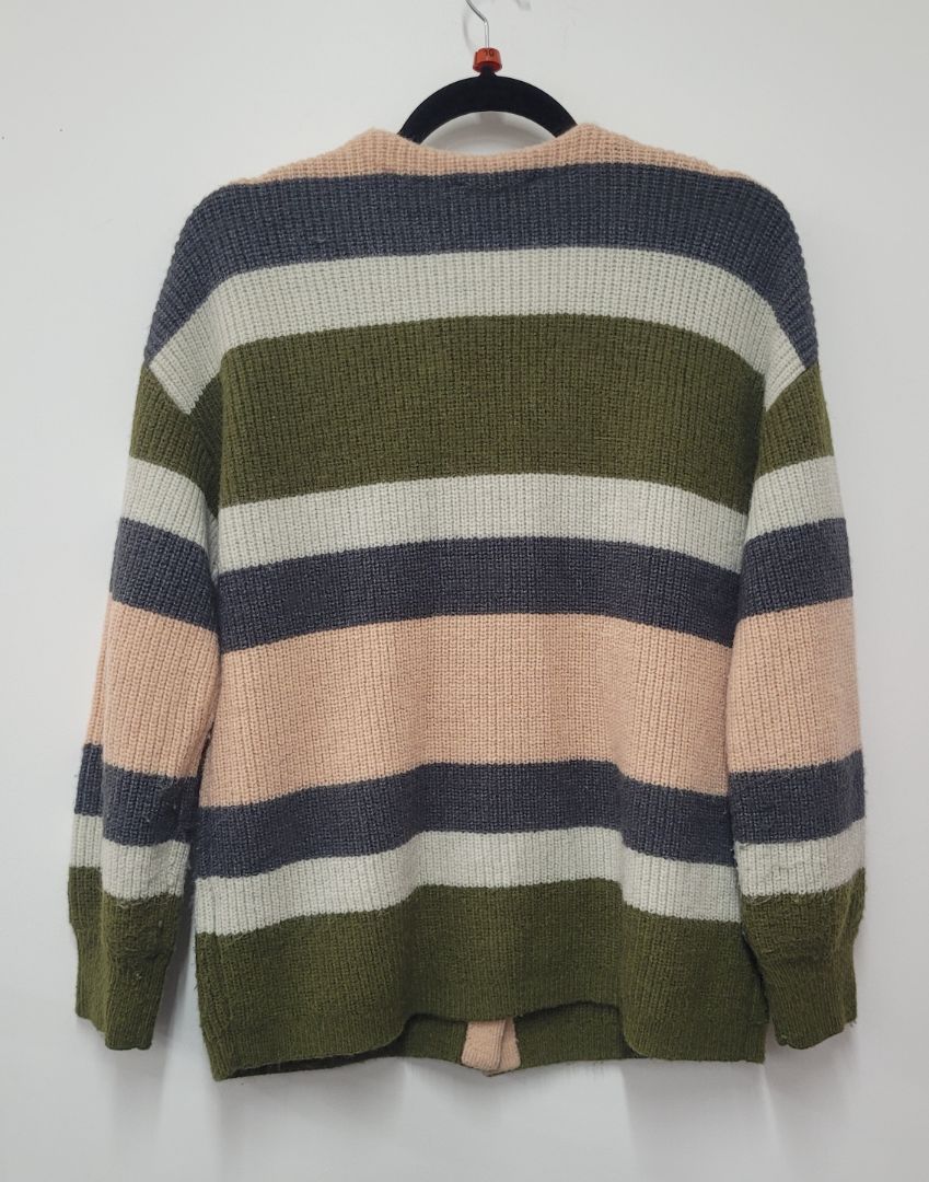 Green grey pink Marco polo Cardigan, S