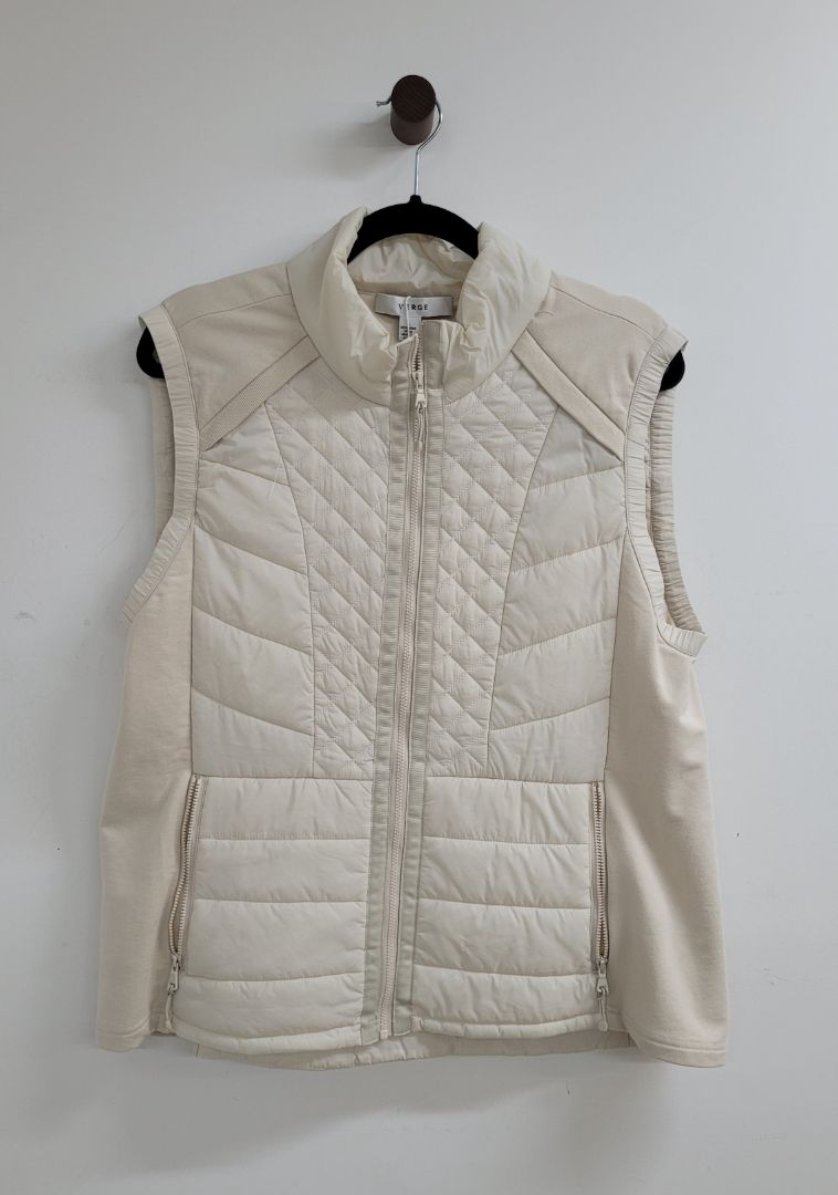 Cream Verge Puffer Vest, L
