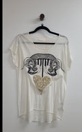 White black gold Sass and bide Short Sleeve Top, XS