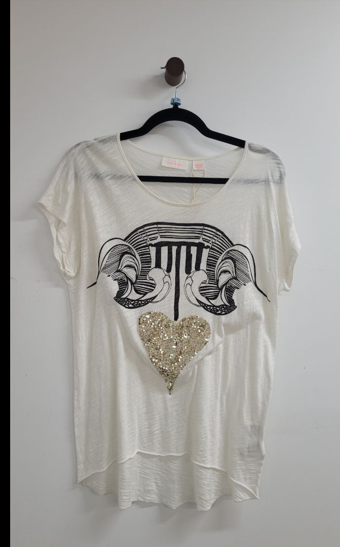 White black gold Sass and bide Short Sleeve Top, XS