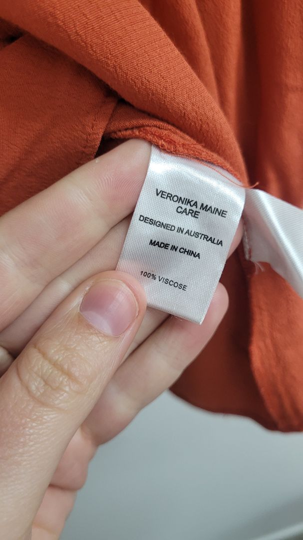 Rust Veronika maine Long Sleeve Top, 8