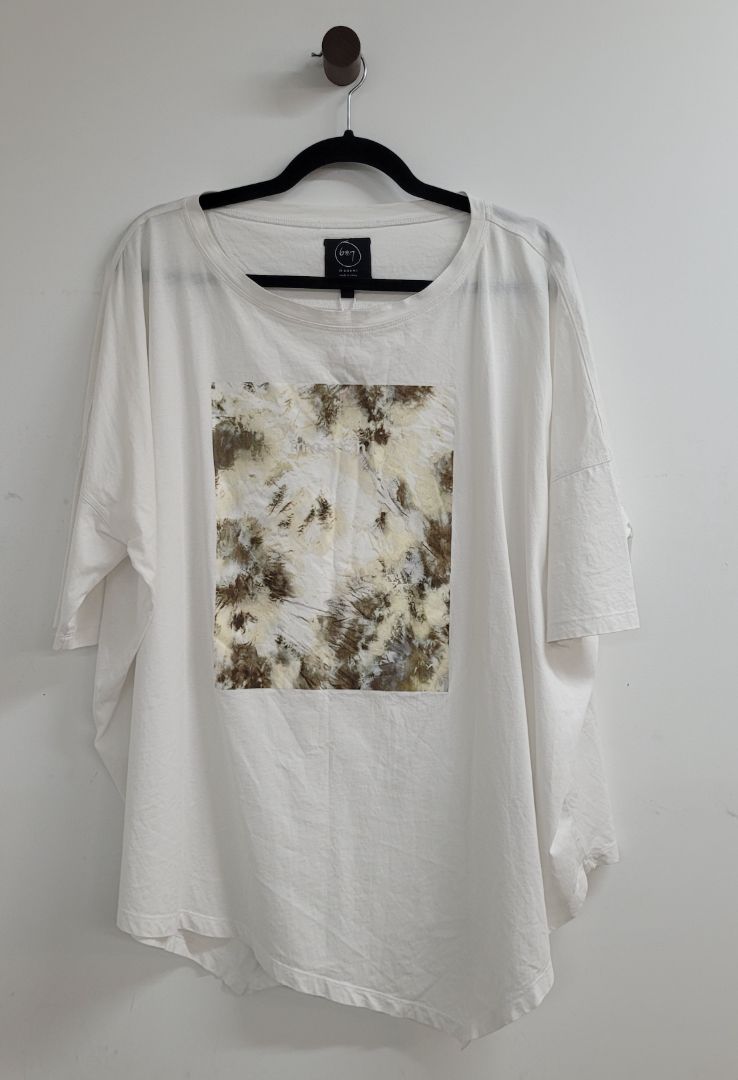 White green Moochi Short Sleeve Top, L