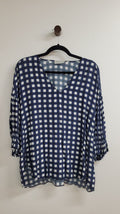 blue and white Brairwood Short Sleeve Top, S