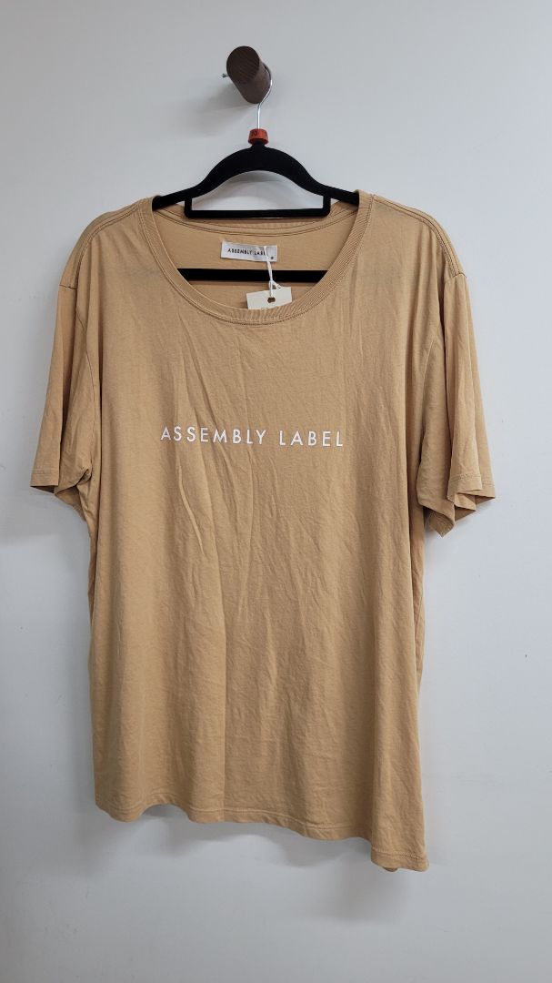 Tan Assembly Label Short Sleeve Top, 10
