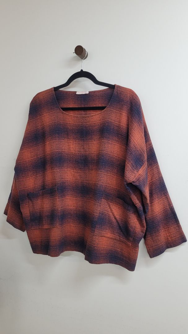 Red blue Widdess Long Sleeve Top, S