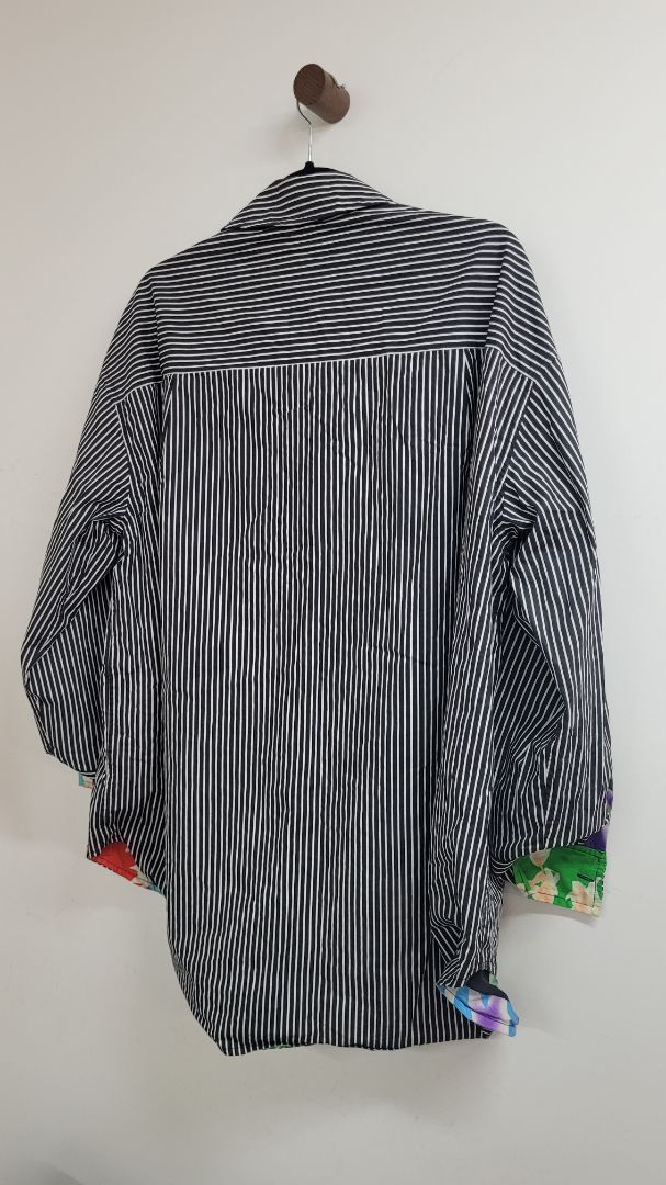 Black white srripes with floral inner Essentiel Antwerp Shirt, XS