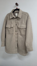 brown h&m shacket, S