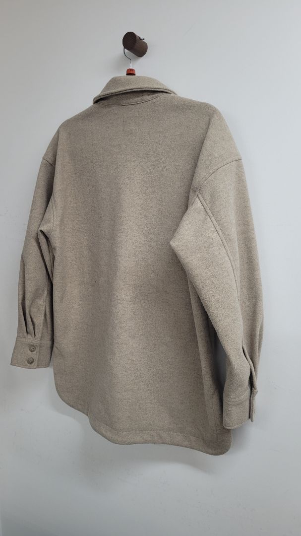 brown h&m shacket, S