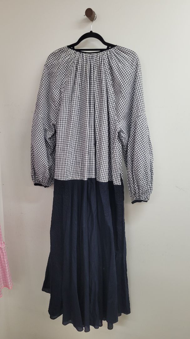 Blue and white Lee Mathews Dress, 4 (XL)