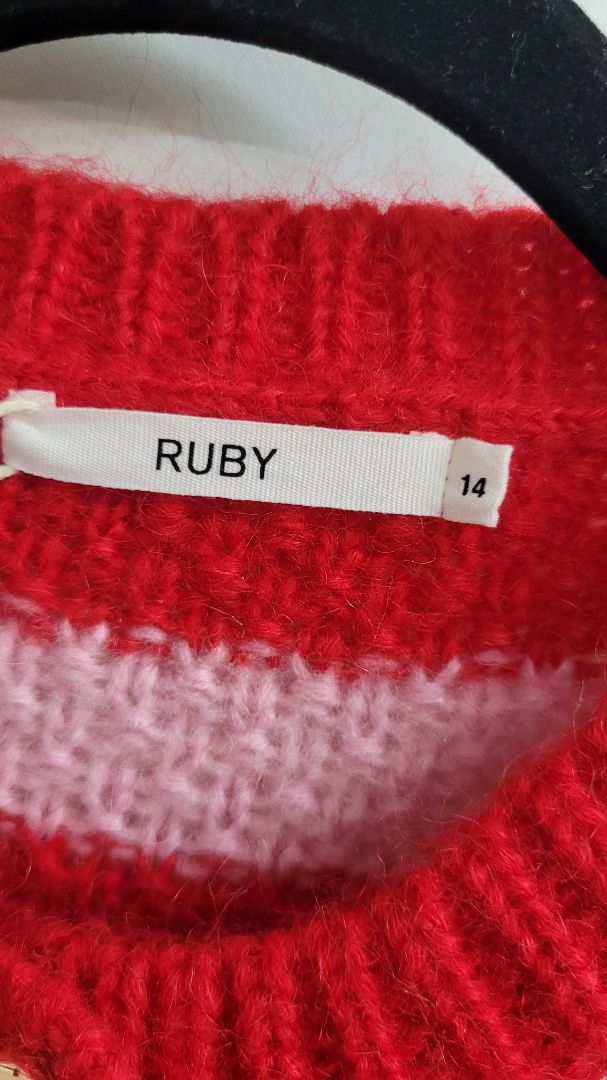 Red and pink RUBY Cardigan, 14