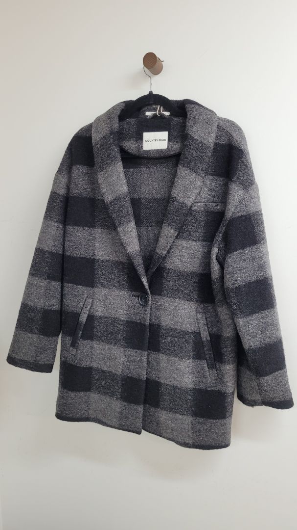 Grey and black Country Road Shacket, L