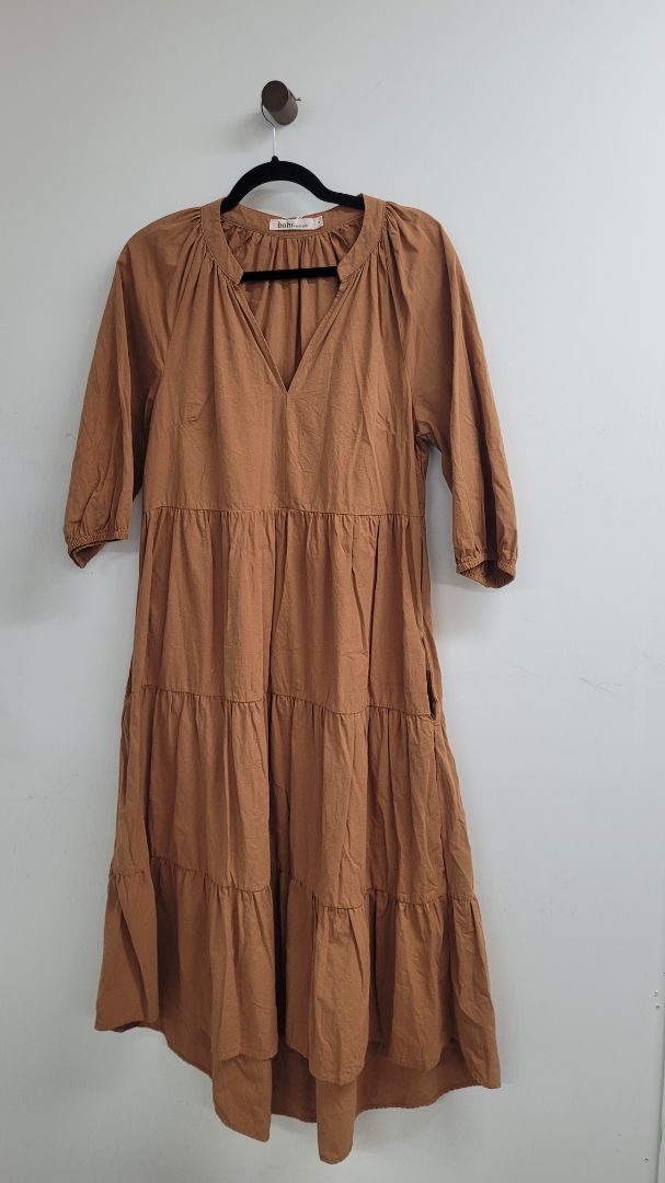 rust boho Dress, S
