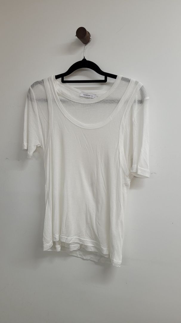 White Bayse Short Sleeve Top, M