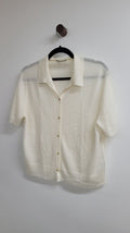Cream Vince Short Sleeve Top, L