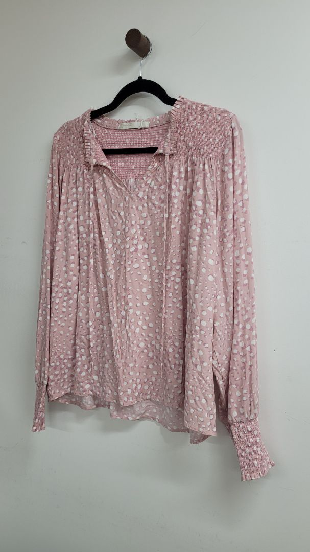 Pink and white Foxwood Long Sleeve Top, 8