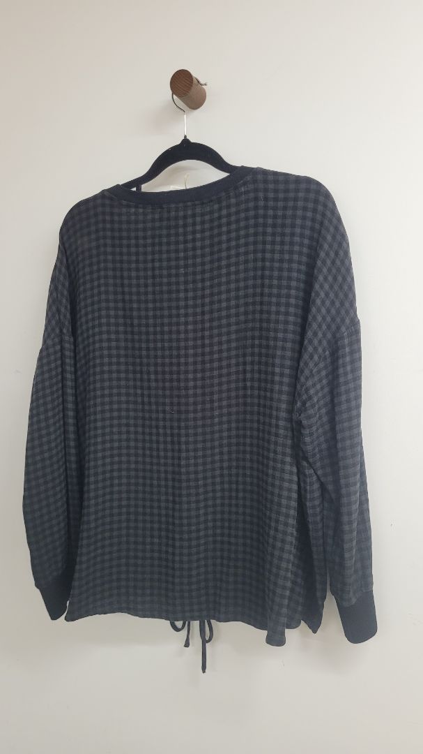 Black grey Seduce Long Sleeve Top, 12