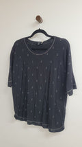 black Verge Short Sleeve Top, S