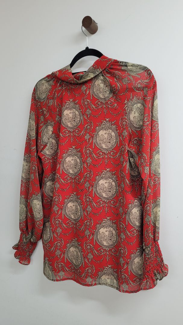 Red Amaya Long Sleeve Top, 8