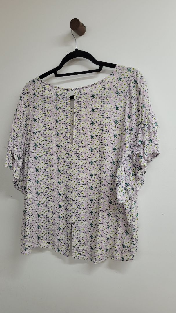 Pink floral Seeking Lola Short Sleeve Top, 10