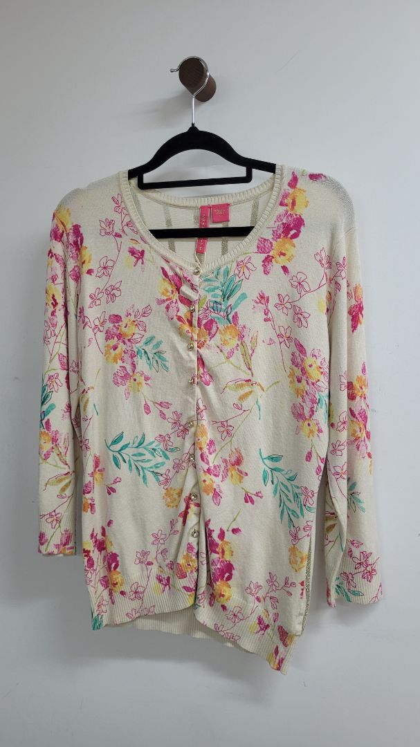 Cream floral Charlotte Cardigan, L