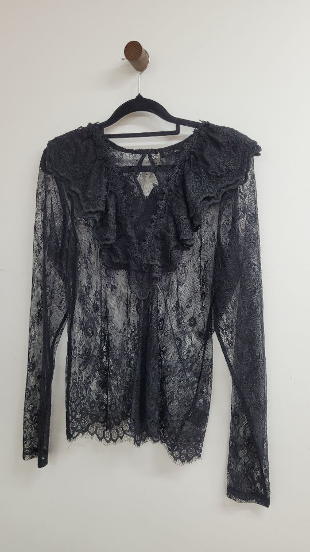 black Decjuba Long Sleeve Top, L