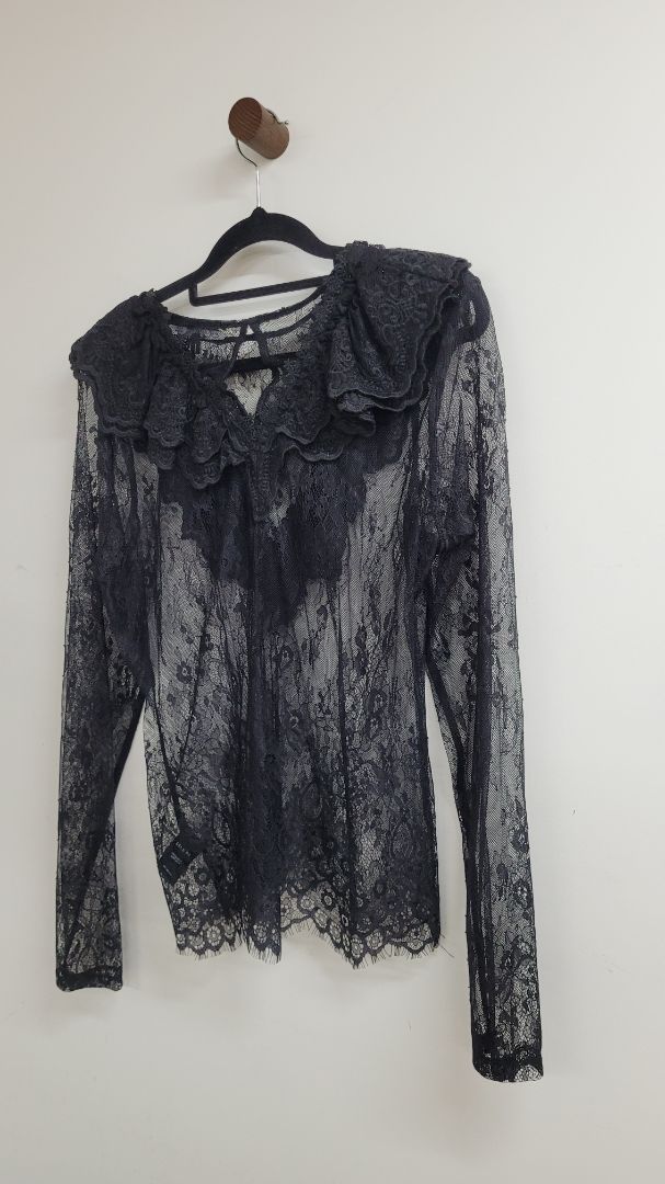 black Decjuba Long Sleeve Top, L