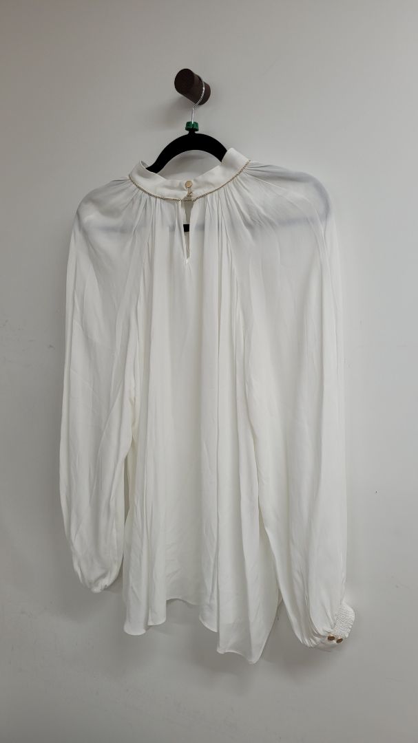 White Verge Long Sleeve Top, M