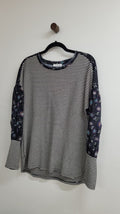 black,white,blue ketz-ke top Long Sleeve Top, 12