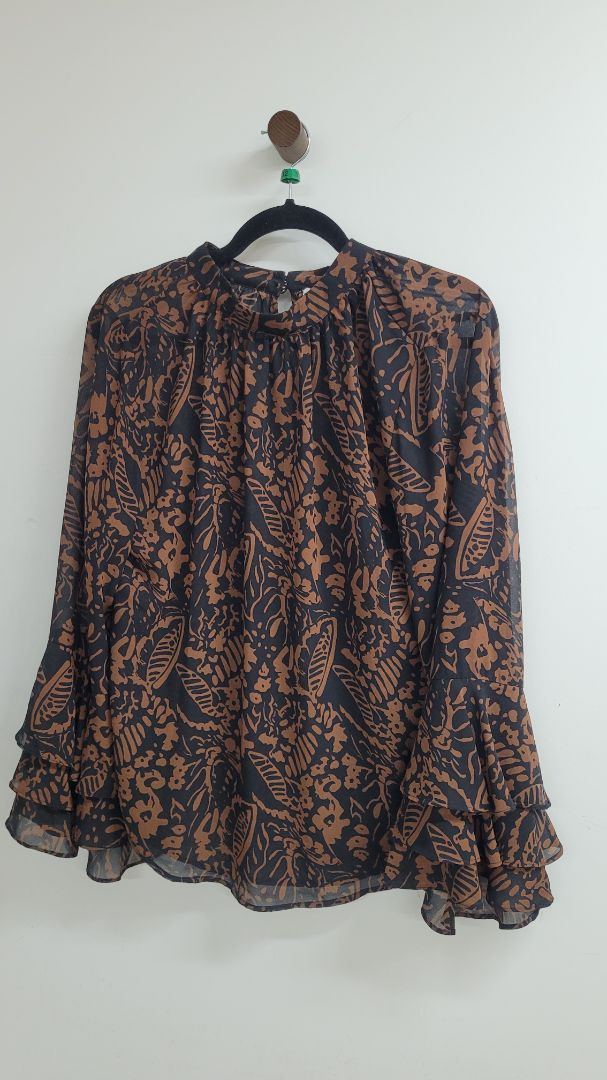 Brown and black Lemon Tree Long Sleeve Top, 12