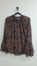 Brown and black Lemon Tree Long Sleeve Top, 12