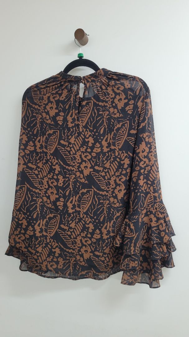 Brown and black Lemon Tree Long Sleeve Top, 12